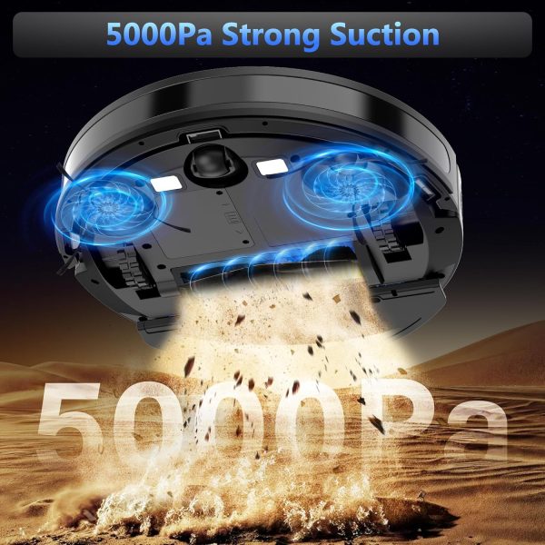 Lunorexia Vacuum and Mop Combo, 5000Pa Robotic Vacuum Cleaner - Image 2
